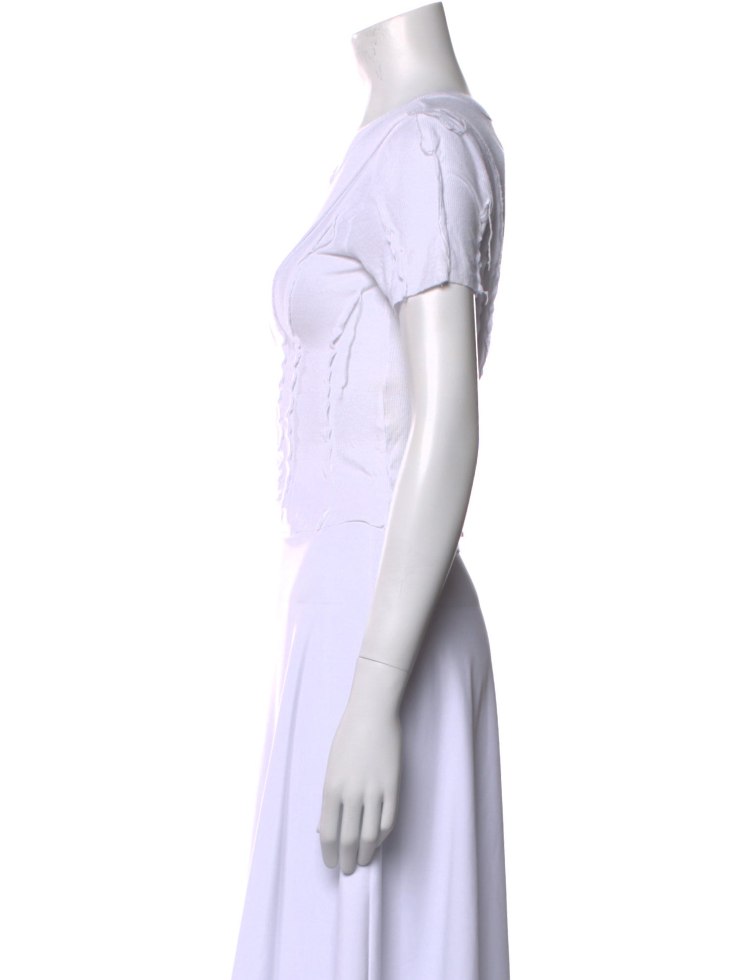 Sami Miro Vintage Crew Neck Short Sleeve Crop Top