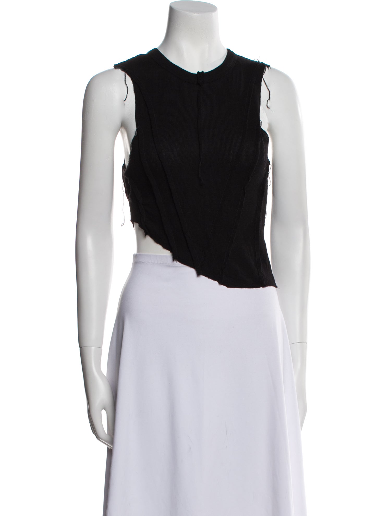 Sami Miro Vintage Crew Neck Sleeveless Crop Top