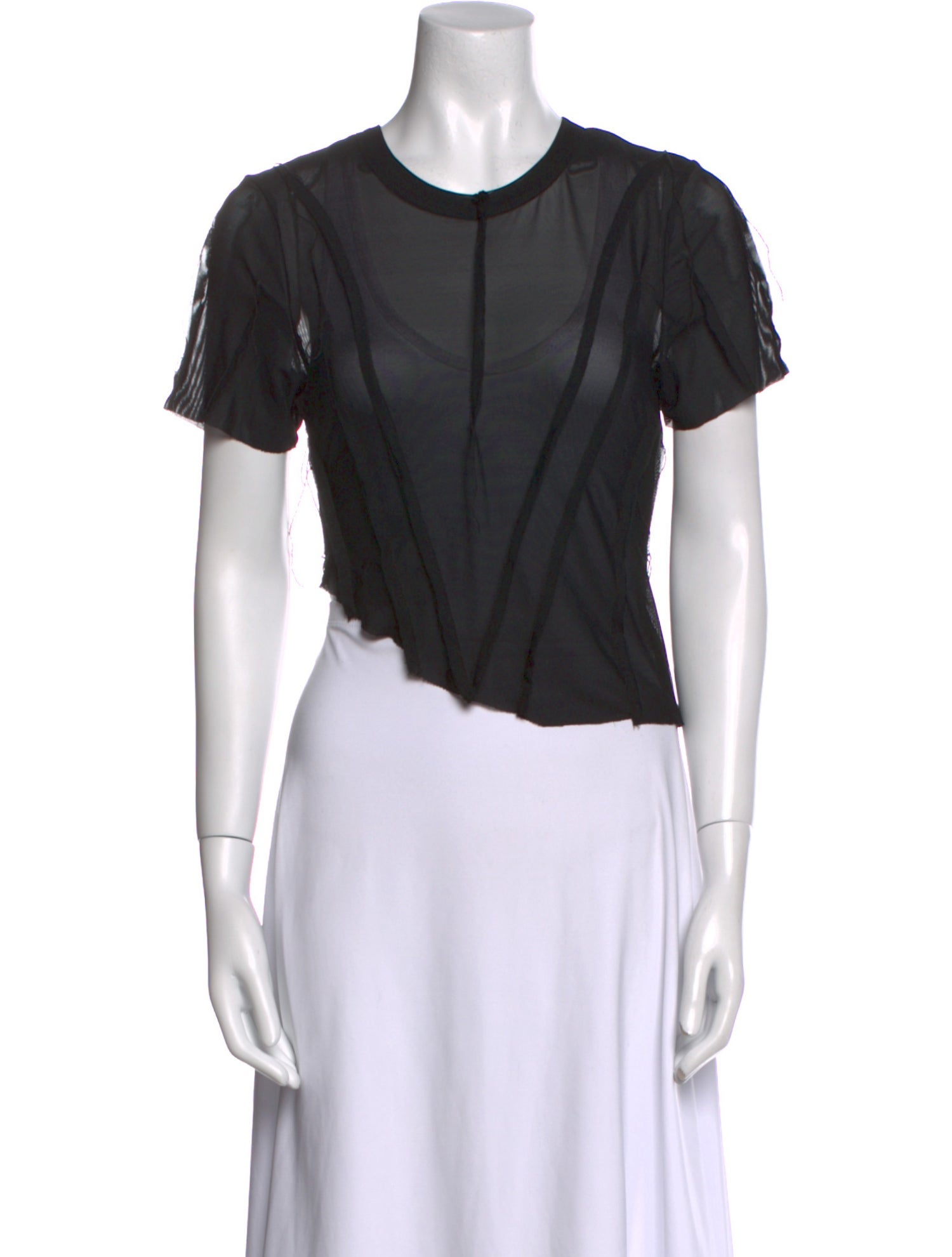 Sami Miro Vintage Crew Neck Short Sleeve Crop Top