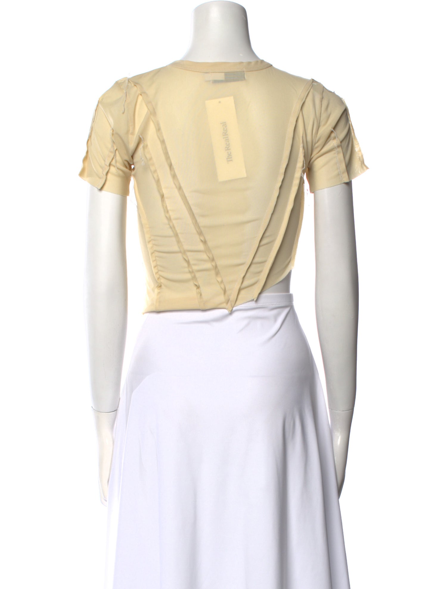 Sami Miro Vintage Crew Neck Short Sleeve Crop Top