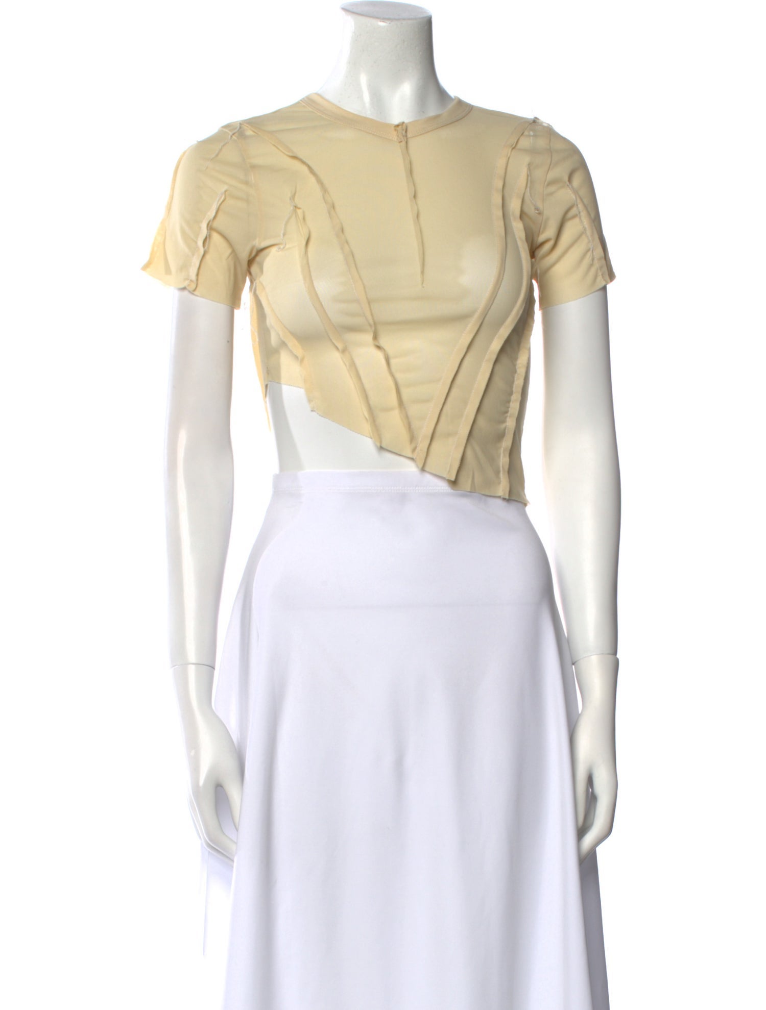 Sami Miro Vintage Crew Neck Short Sleeve Crop Top