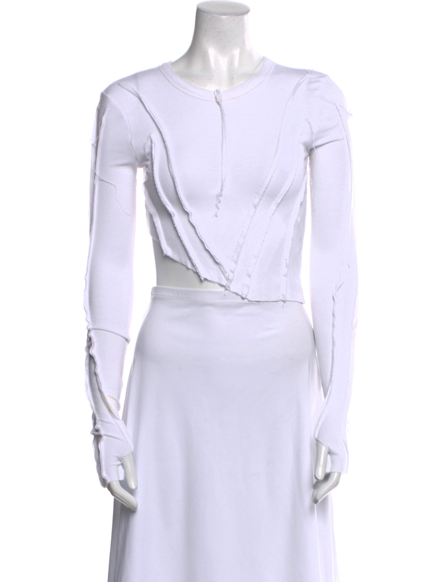 Sami Miro Vintage Crew Neck Long Sleeve Crop Top