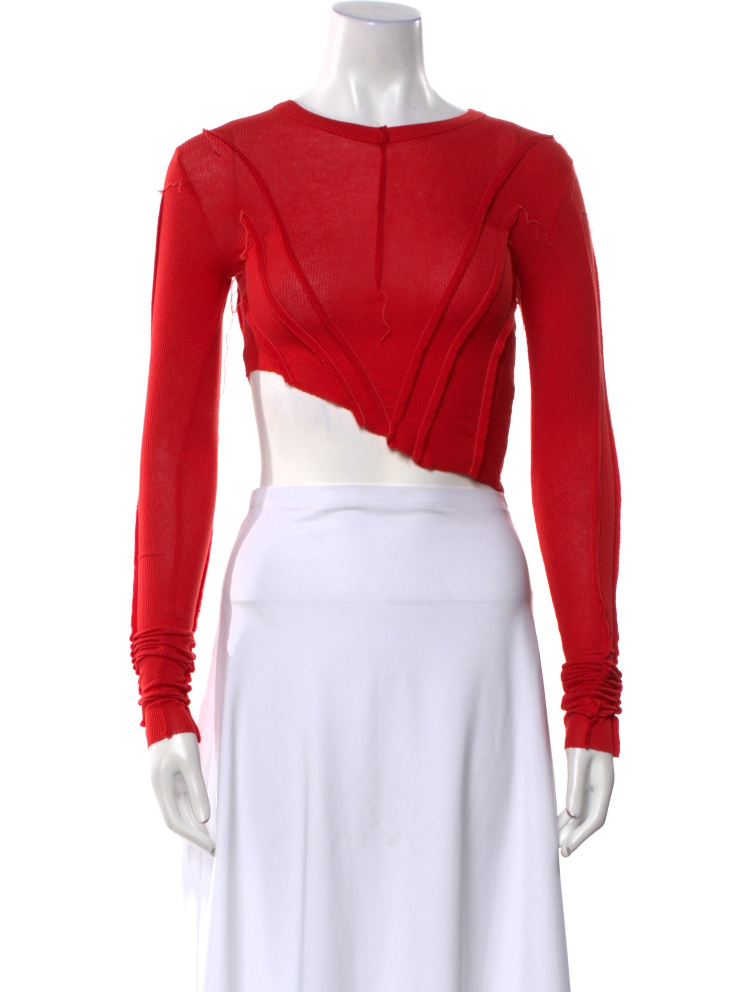 Sami Miro Vintage Scoop Neck Long Sleeve Crop Top