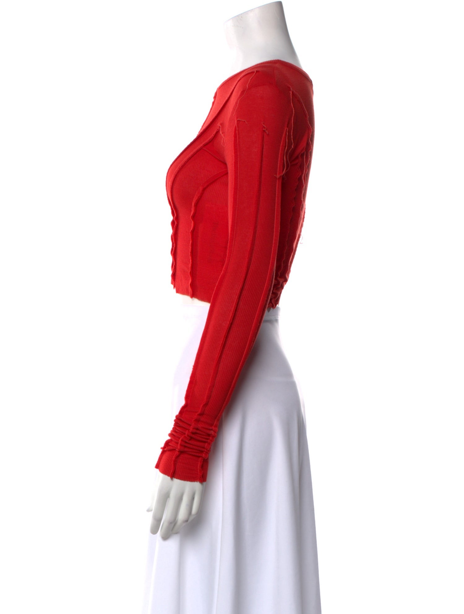 Sami Miro Vintage Scoop Neck Long Sleeve Crop Top