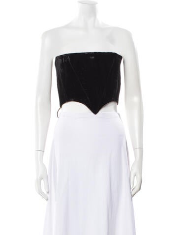Pre-owned Sami Miro Vintage Strapless Top In Black