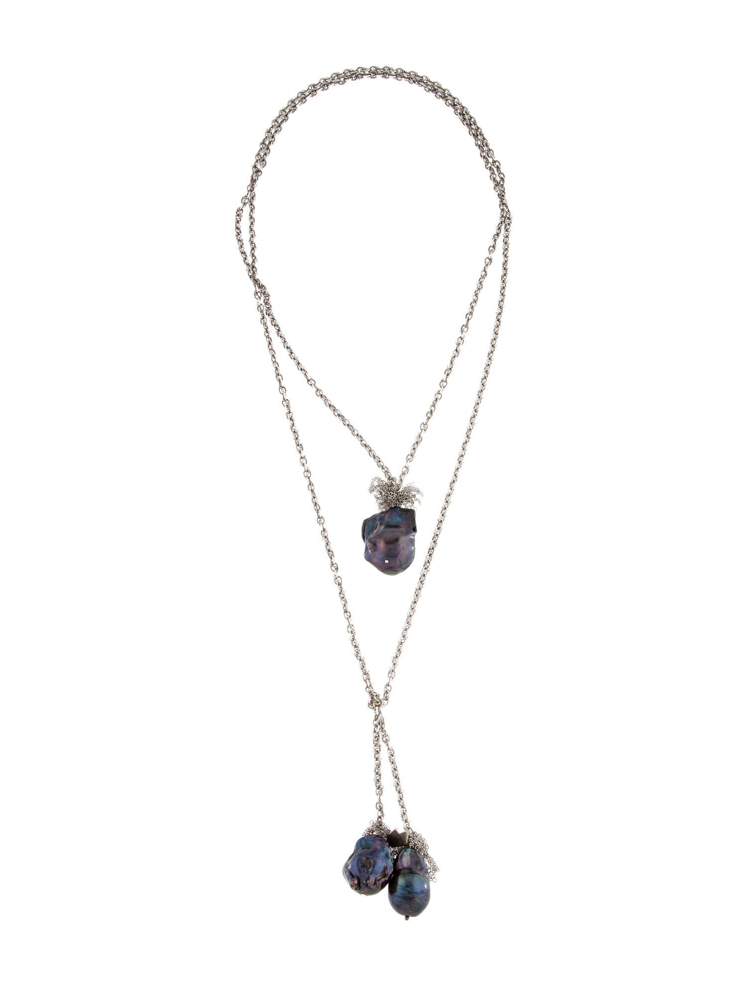 Samira 13 Dyed Pearl Lariat Necklace