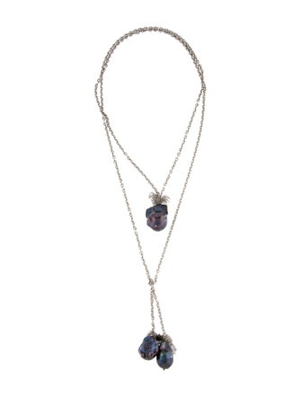 Samira 13 Dyed Pearl Lariat Necklace