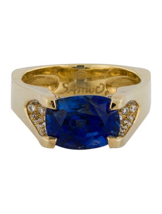 Sasha Samuels 18K 6.02ct Sapphire & Diamond Engagement Ring