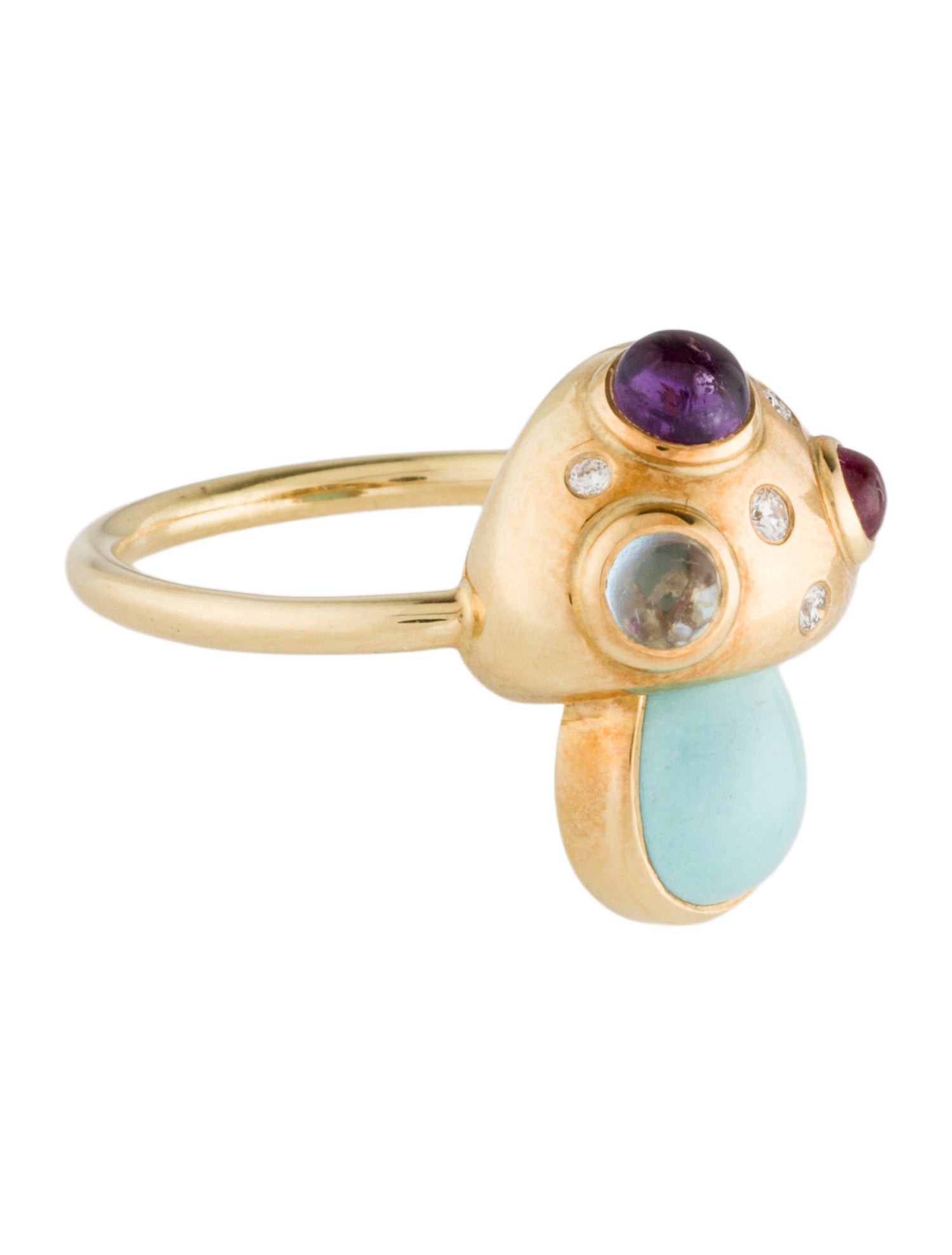 Sauer 18K Diamond & Multistone Mushroom Cocktail Ring