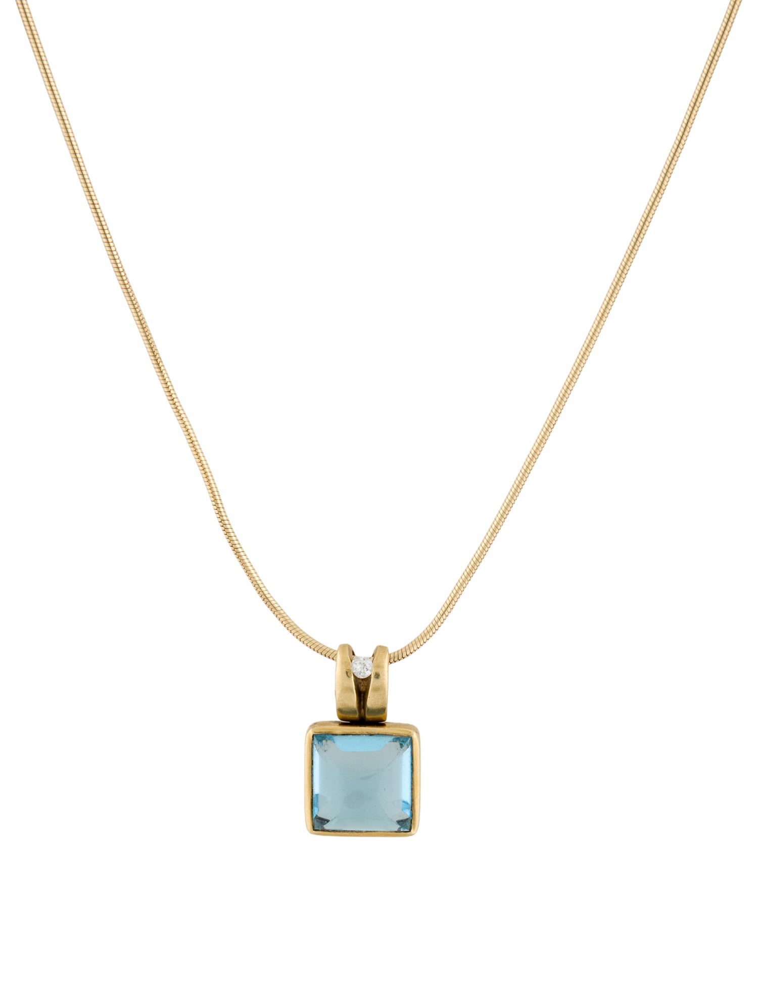 Sauer 18K Topaz & Diamond Pendant Necklace
