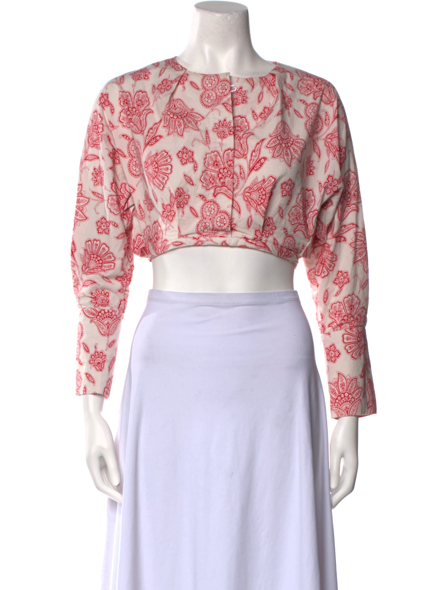 Saunders Paisley Print Crew Neck Crop Top