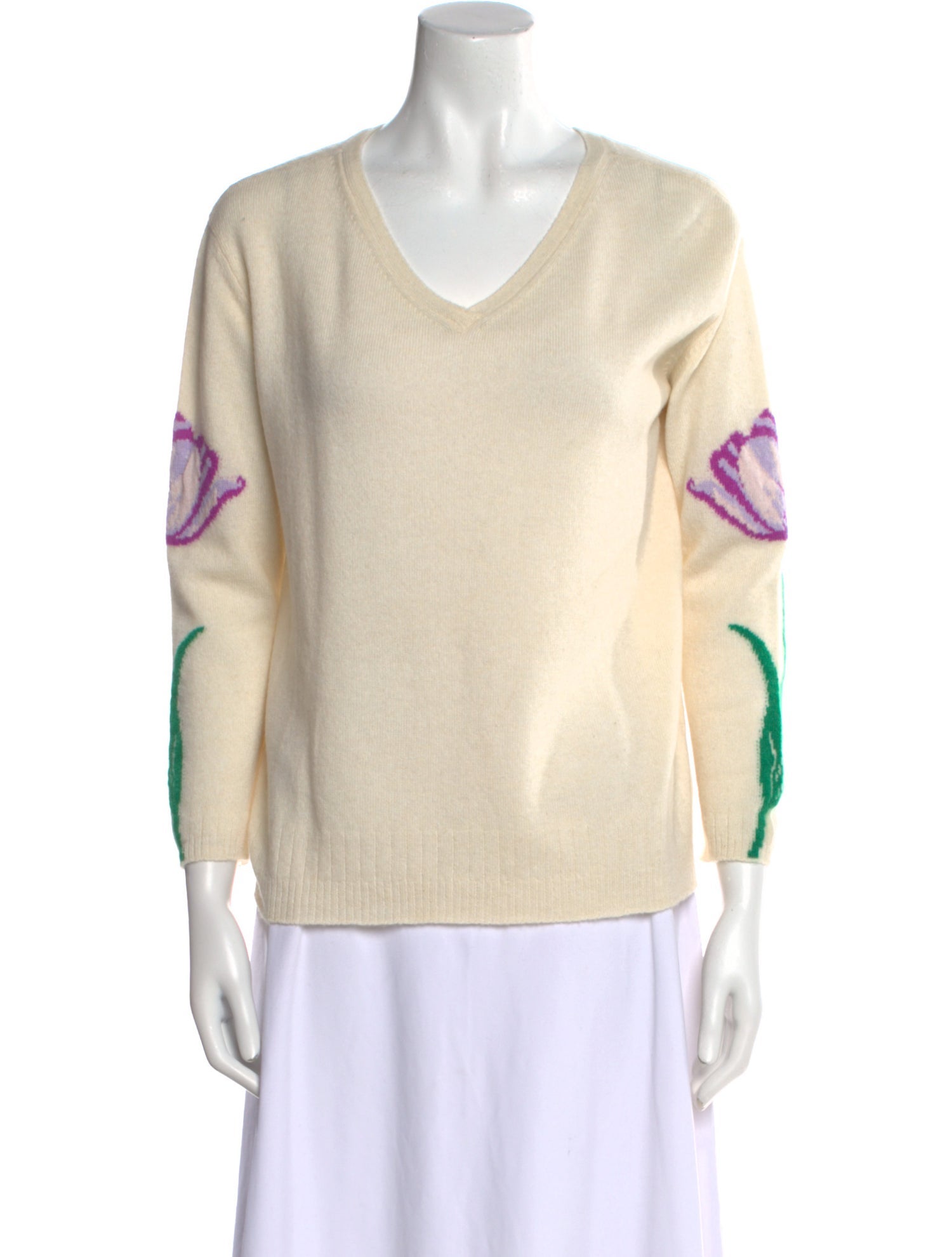 Saved NY Printed V-Neck Sweater