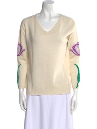 Saved NY Printed V-Neck Sweater