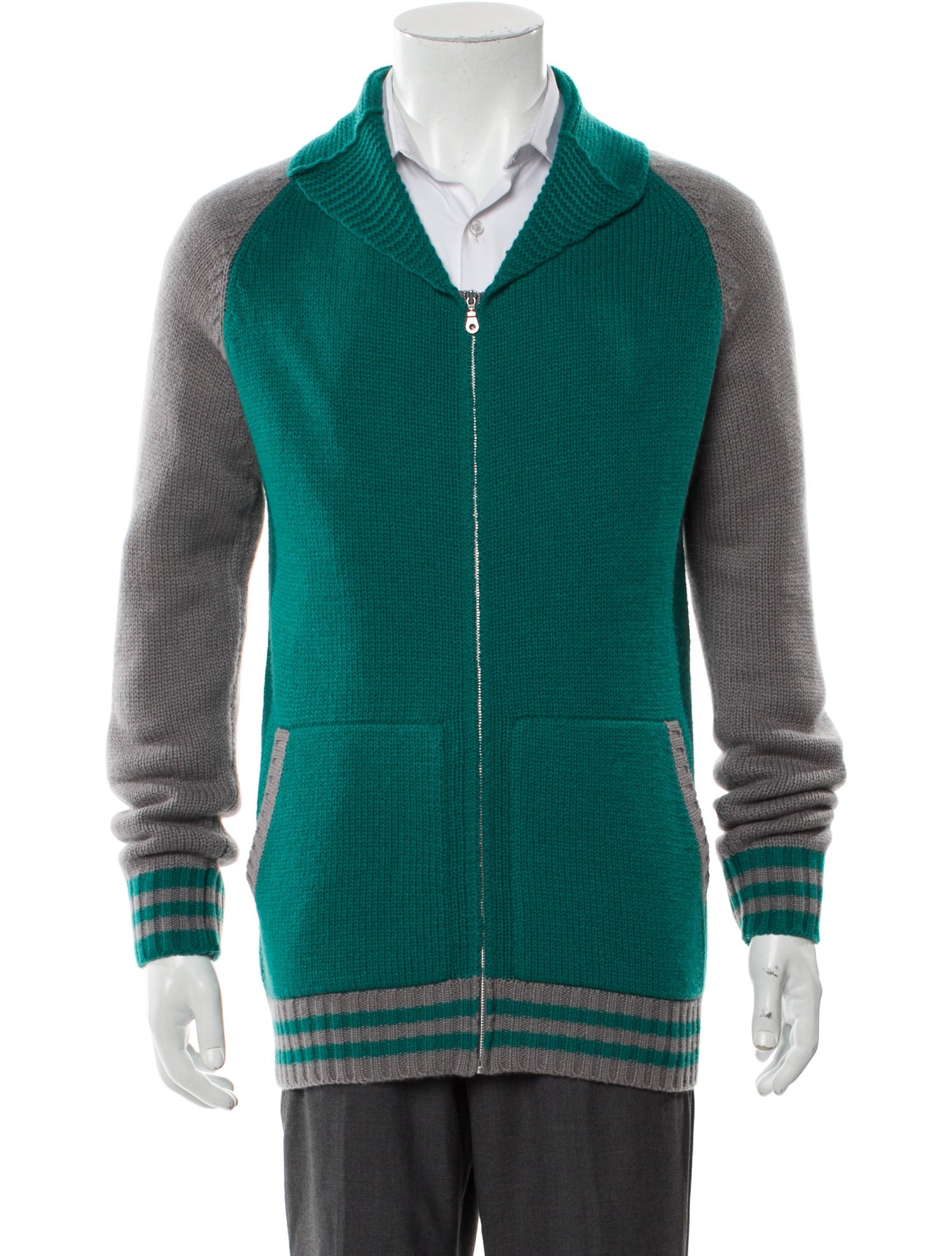 Saved NY Cashmere Colorblock Pattern Sweater