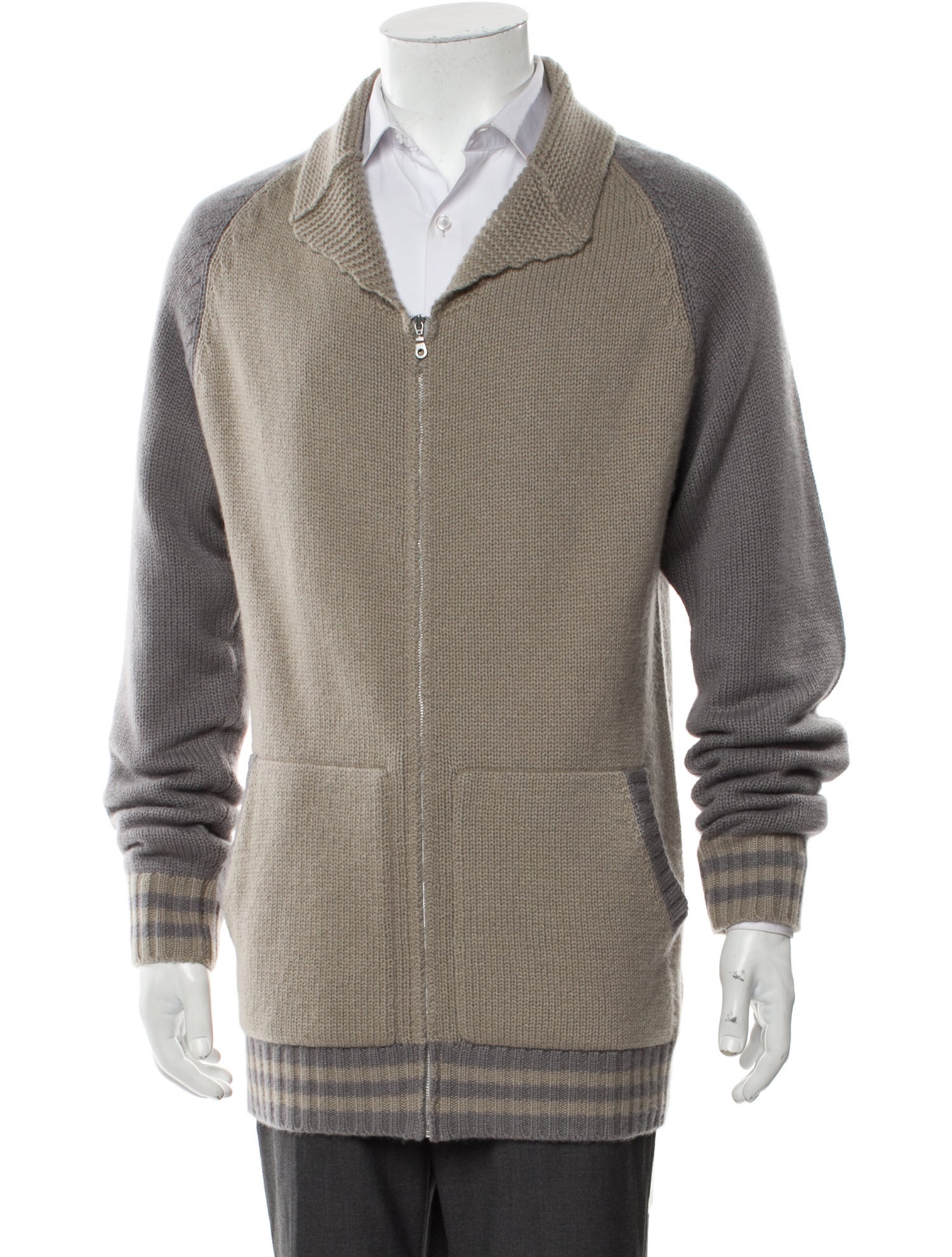 Saved NY Cashmere Colorblock Pattern Sweater