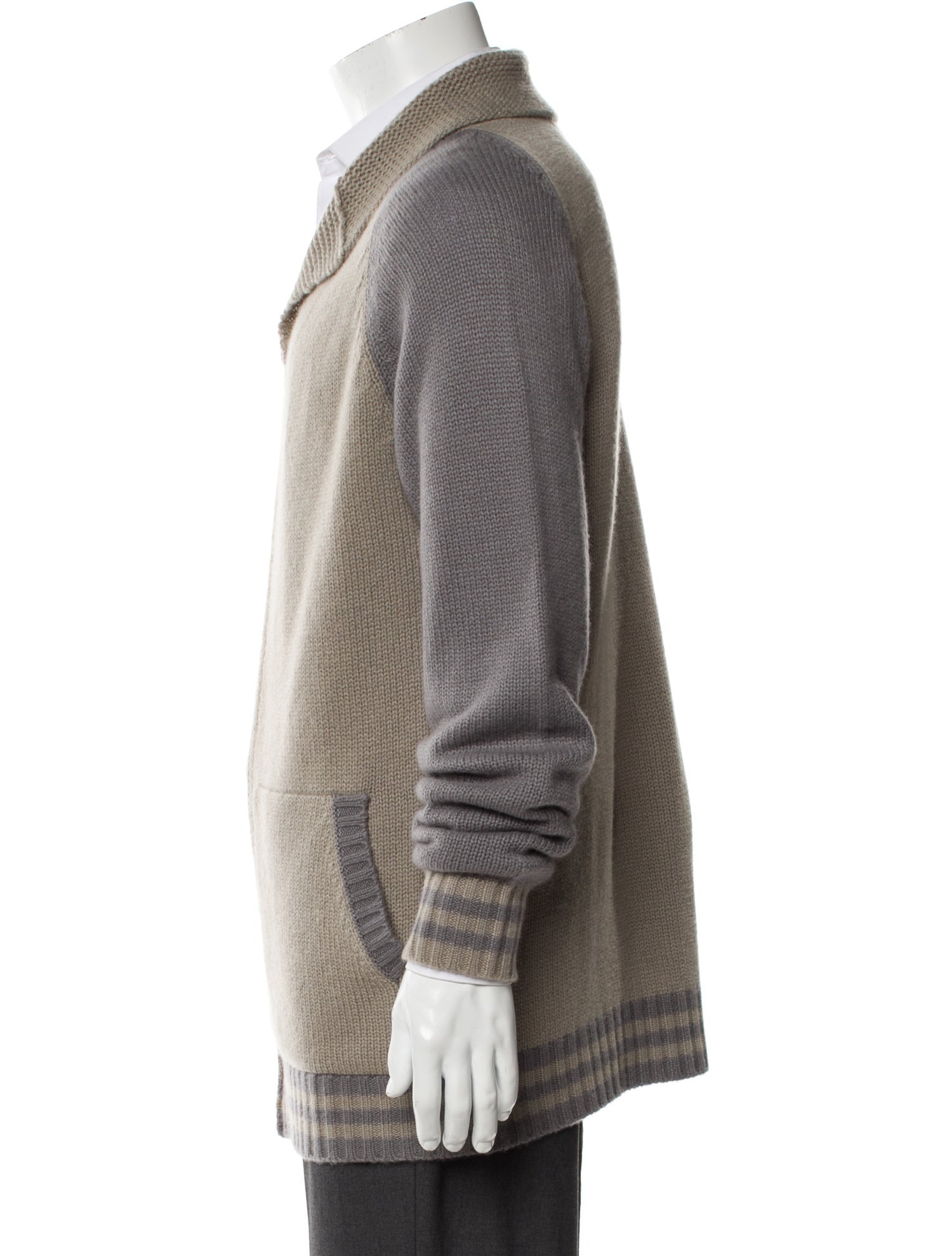 Saved NY Cashmere Colorblock Pattern Sweater
