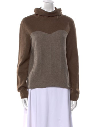 Saved NY Colorblock Pattern Turtleneck Sweater