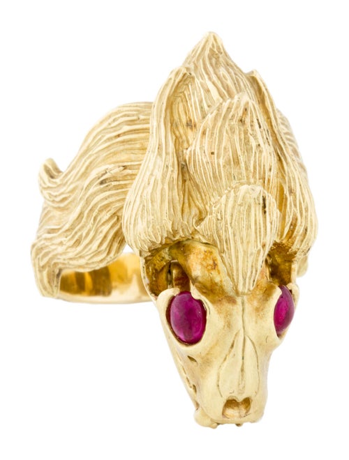 Solange Azagury-Partridge 18K Ruby Leo Zodiac Ring