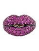 Solange Azagury-Partridge 18K Ruby Hotlips Pavé Ring