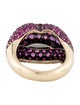 Solange Azagury-Partridge 18K Ruby Hotlips Pavé Ring