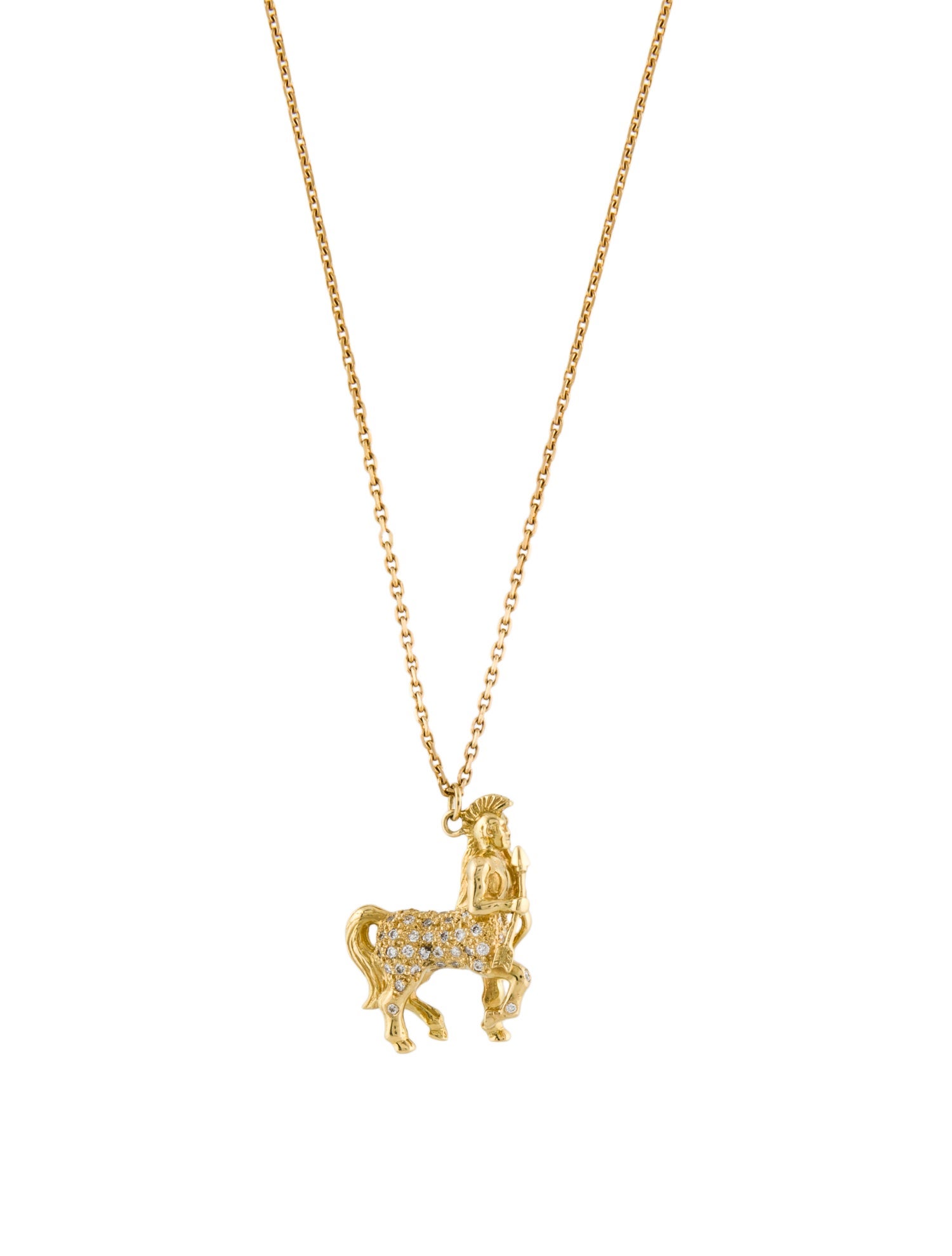 Solange Azagury-Partridge 18K Diamond Sagittarius Zodiac Pendant Necklace