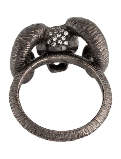 Solange Azagury-Partridge 18K Ruby & Diamond Ram Skull Cocktail Ring