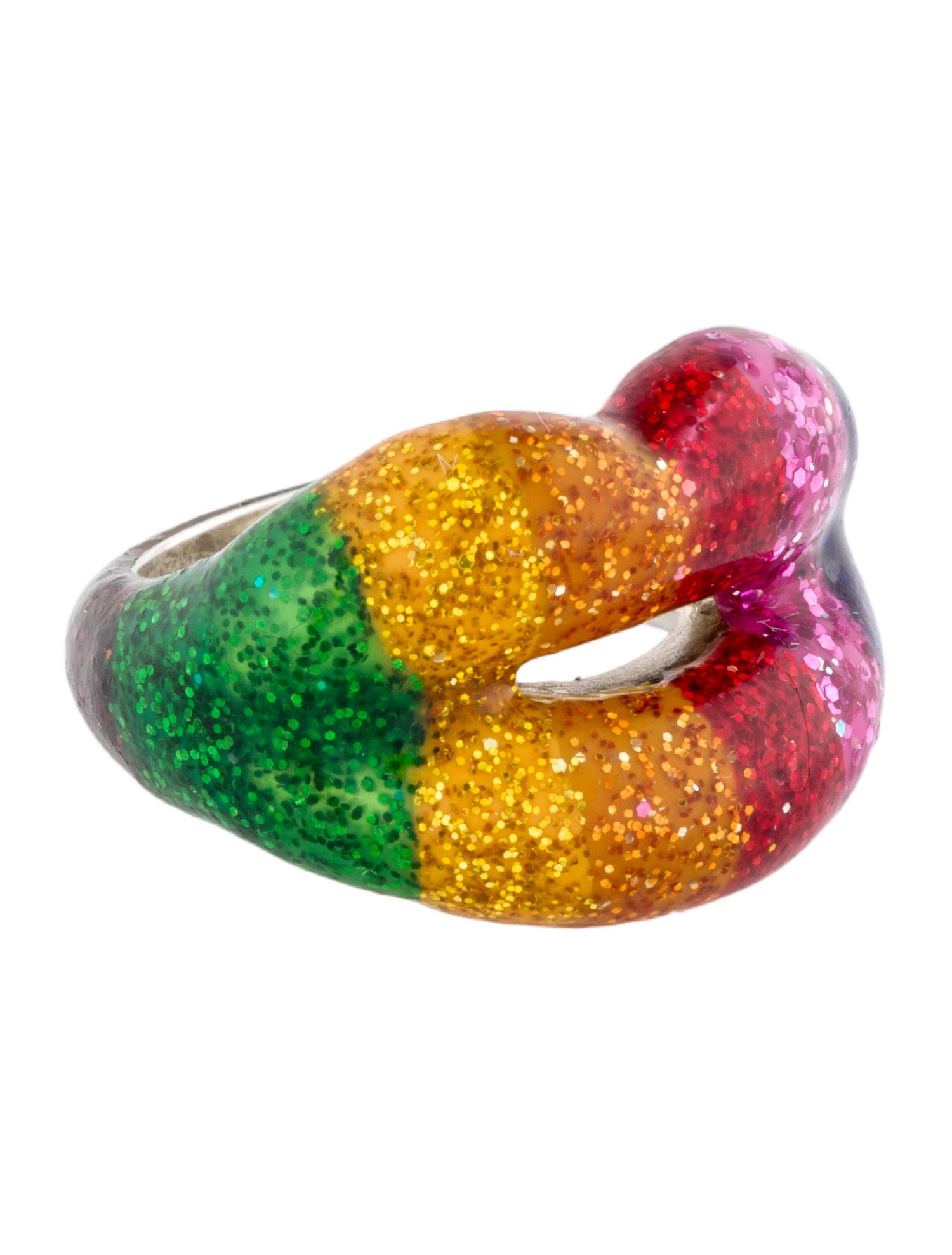 Solange Azagury-Partridge Hotlips Rainbow Enamel Ring