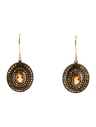 Solange Azagury-Partridge 18K 2.08ctw Citrine Drop Earrings