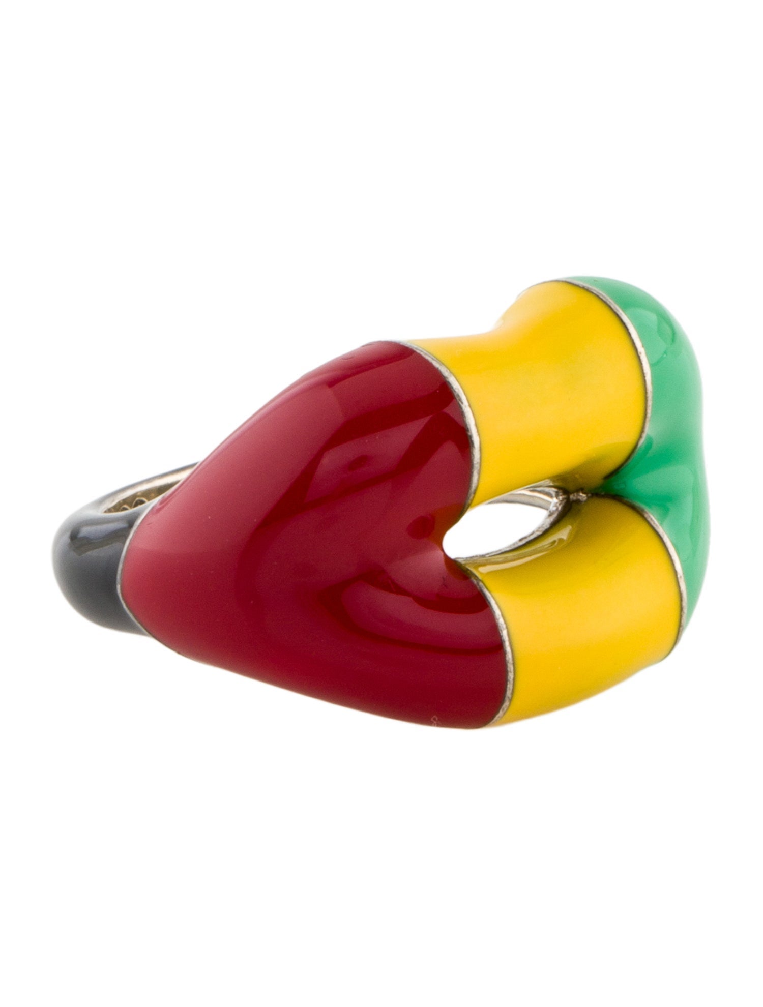 Solange Azagury-Partridge Hotlips Rasta Ring