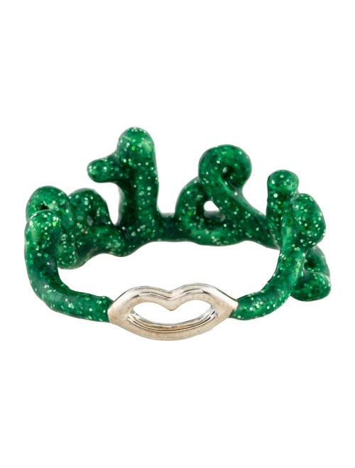 Solange Azagury-Partridge Enamel Sister Hotscript Ring