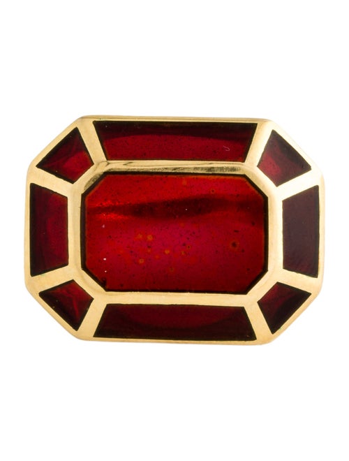 Solange Azagury-Partridge 18K Real Fake Rectangular Enamel Ring