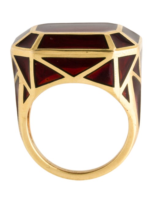Solange Azagury-Partridge 18K Real Fake Rectangular Enamel Ring