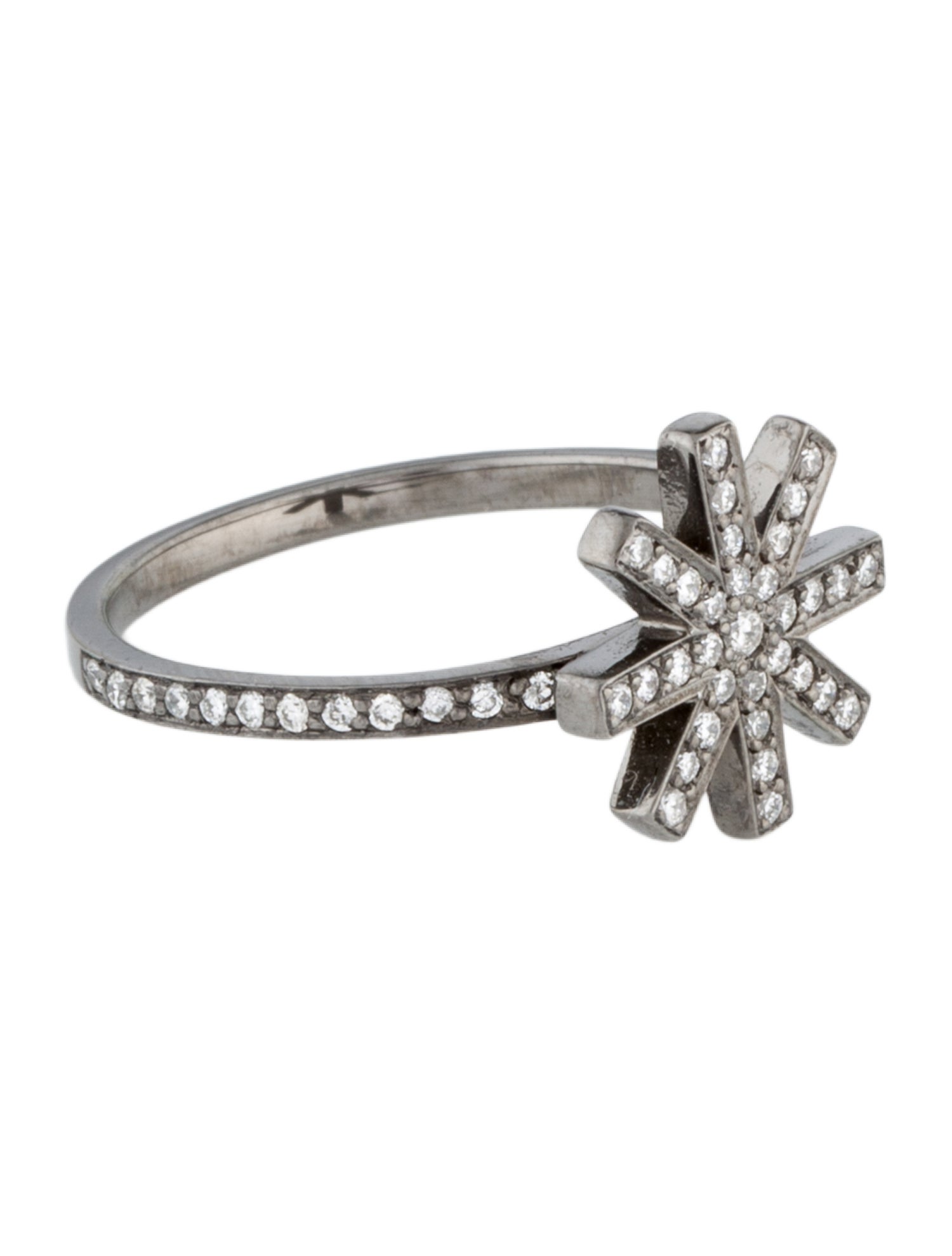 Solange Azagury-Partridge 18K Diamond Delicate Symbol Cocktail Ring