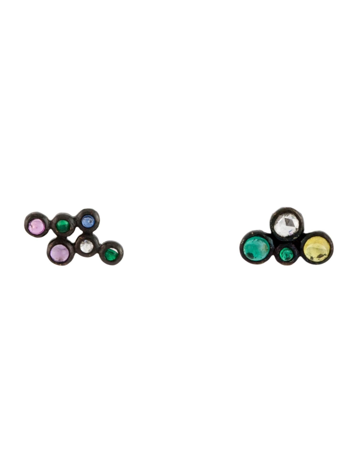 Solange Azagury-Partridge 18K Multistone Chromaphiliac Stud Earrings