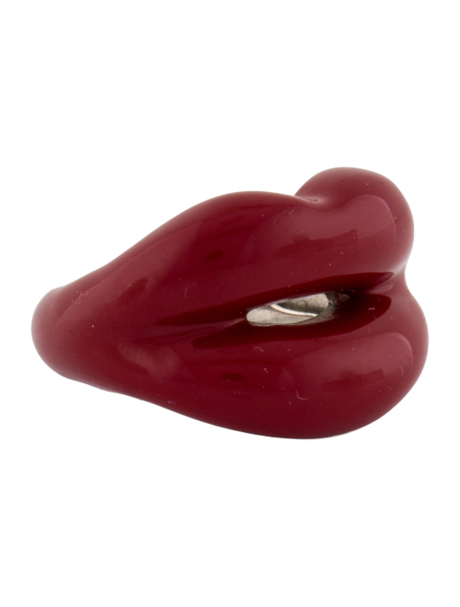 Solange Azagury-Partridge Enamel Hot Lips Cocktail Ring