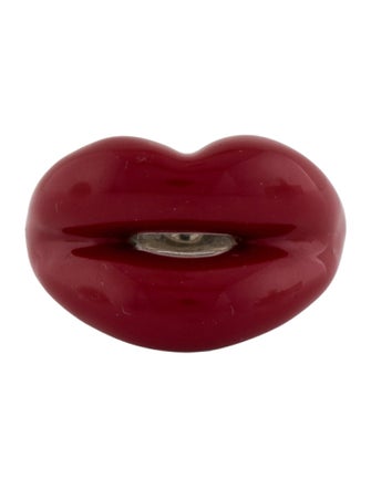 Solange Azagury-Partridge Enamel Hot Lips Cocktail Ring