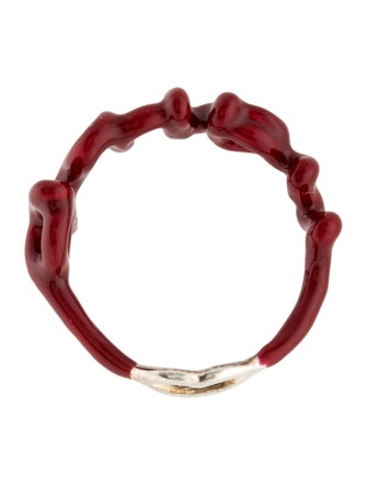 Solange Azagury-Partridge Enamel 'vamp' Hotscript Ring