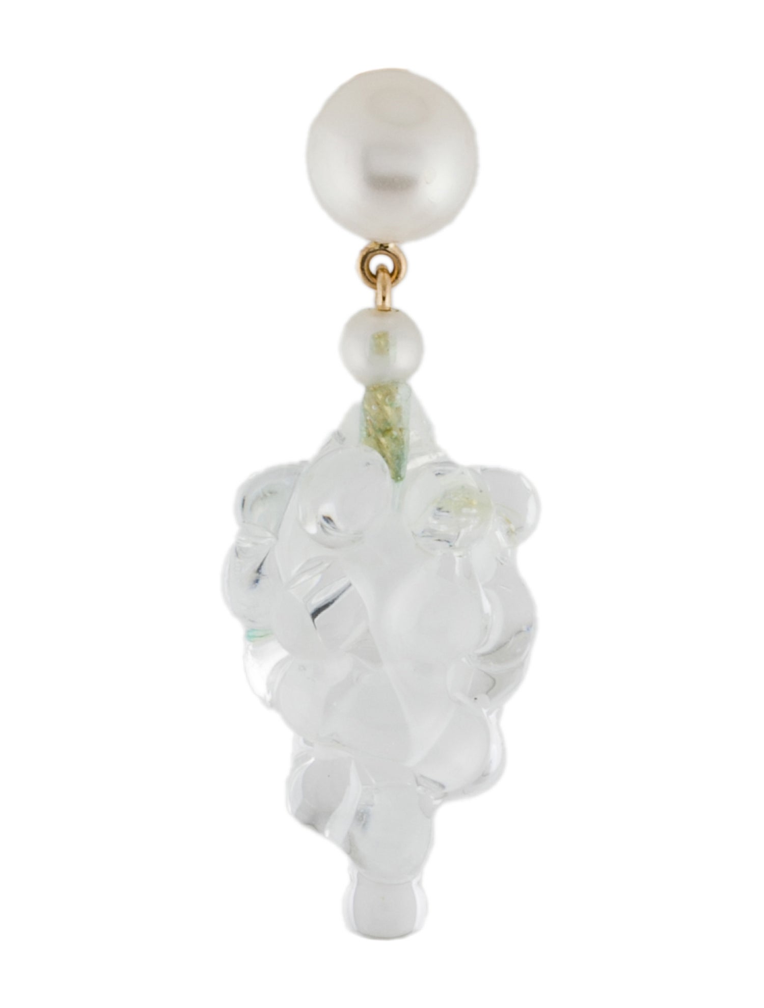 Sophie Bille Brahe 14K Pearl & Glass Grappolo Single Drop Earring