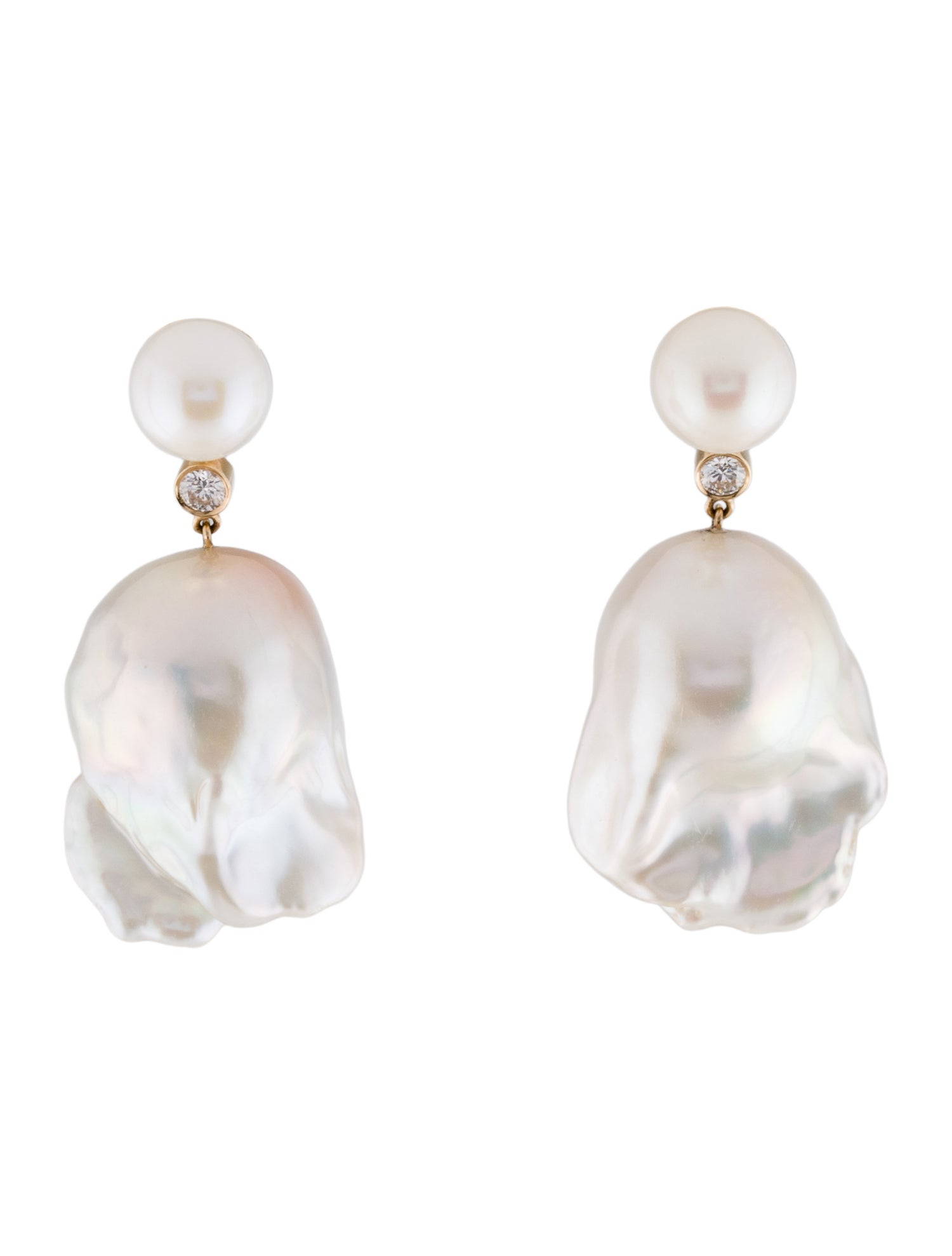 Sophie Bille Brahe 14K Diamond & Pearl Venus Diamant Drop Earrings