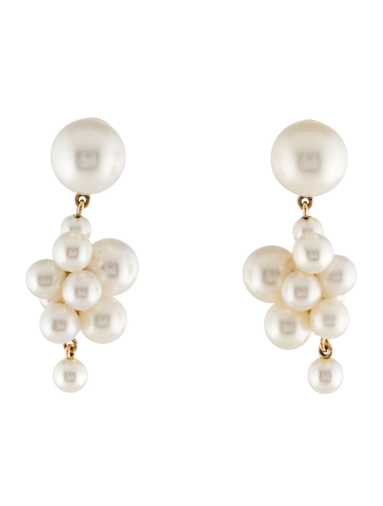 Sophie Bille Brahe 14K Pearl Botticelli Drop Earrings