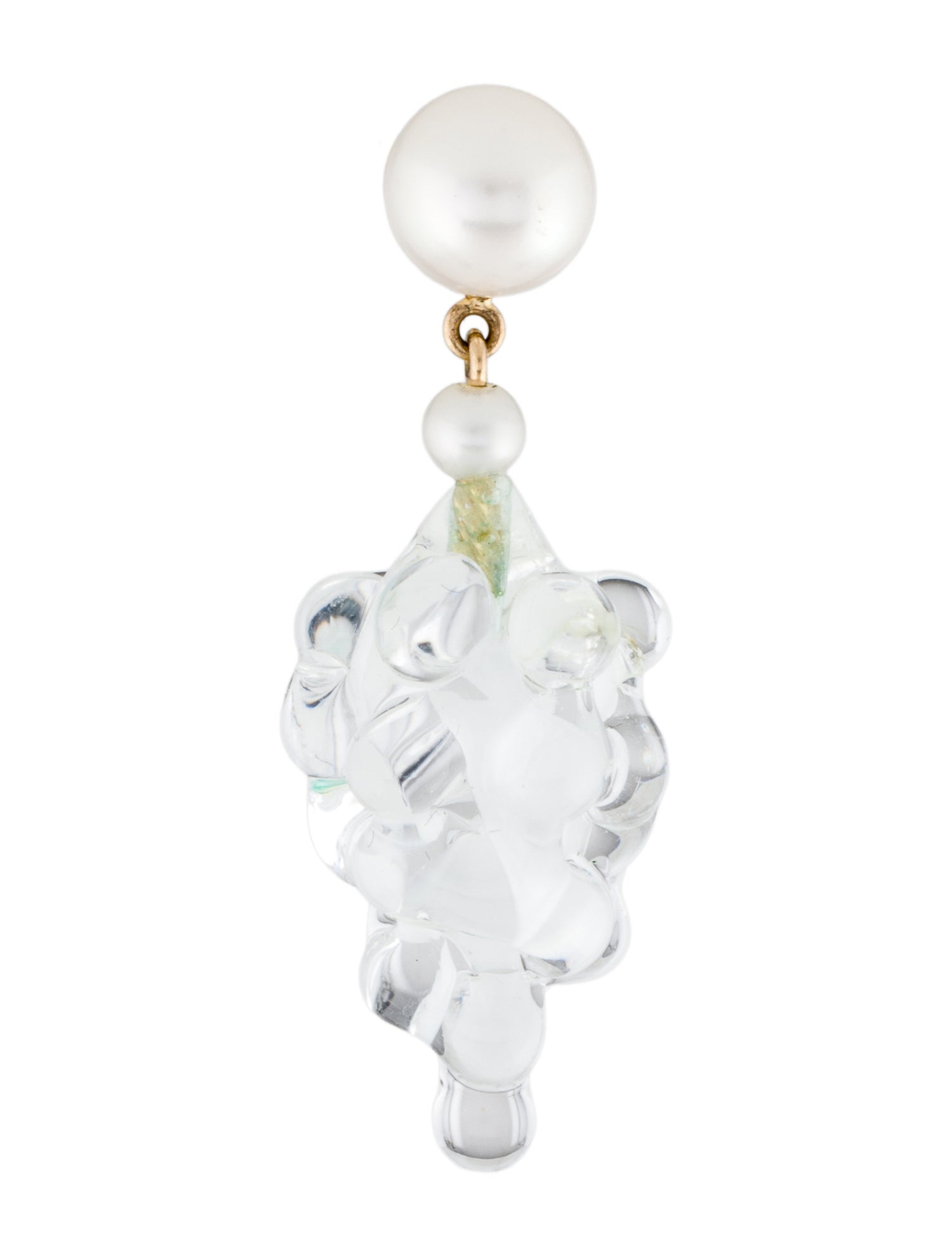 Sophie Bille Brahe 14K Pearl & Glass Grappolo Single Drop Earring