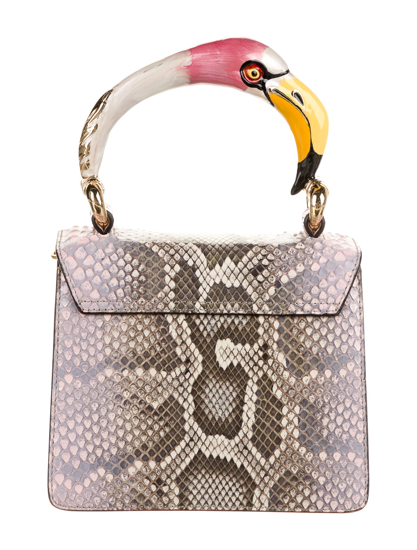 Silvano Biagini Snakeskin Top Handle Bag - Pink Handle Bags
