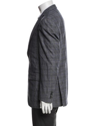 Scabal Wool Plaid Print Blazer