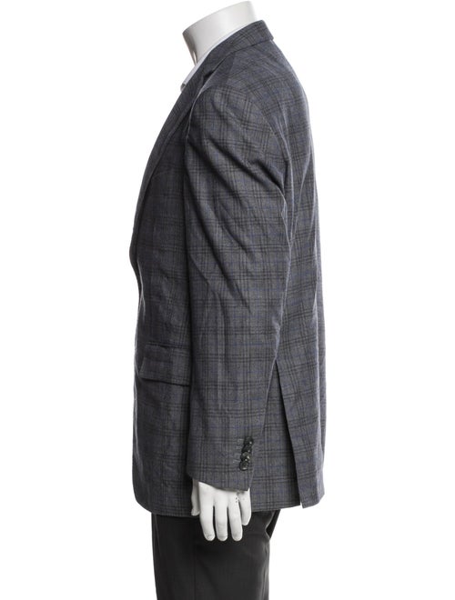 Scabal Wool Plaid Print Blazer