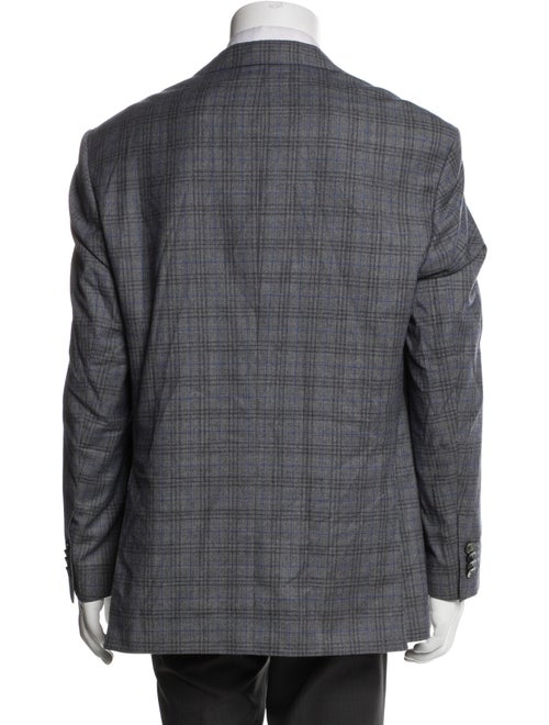 Scabal Wool Plaid Print Blazer