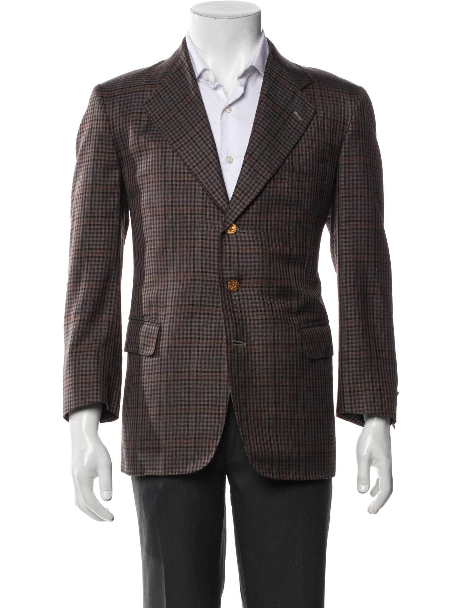 Scabal Plaid Print Blazer