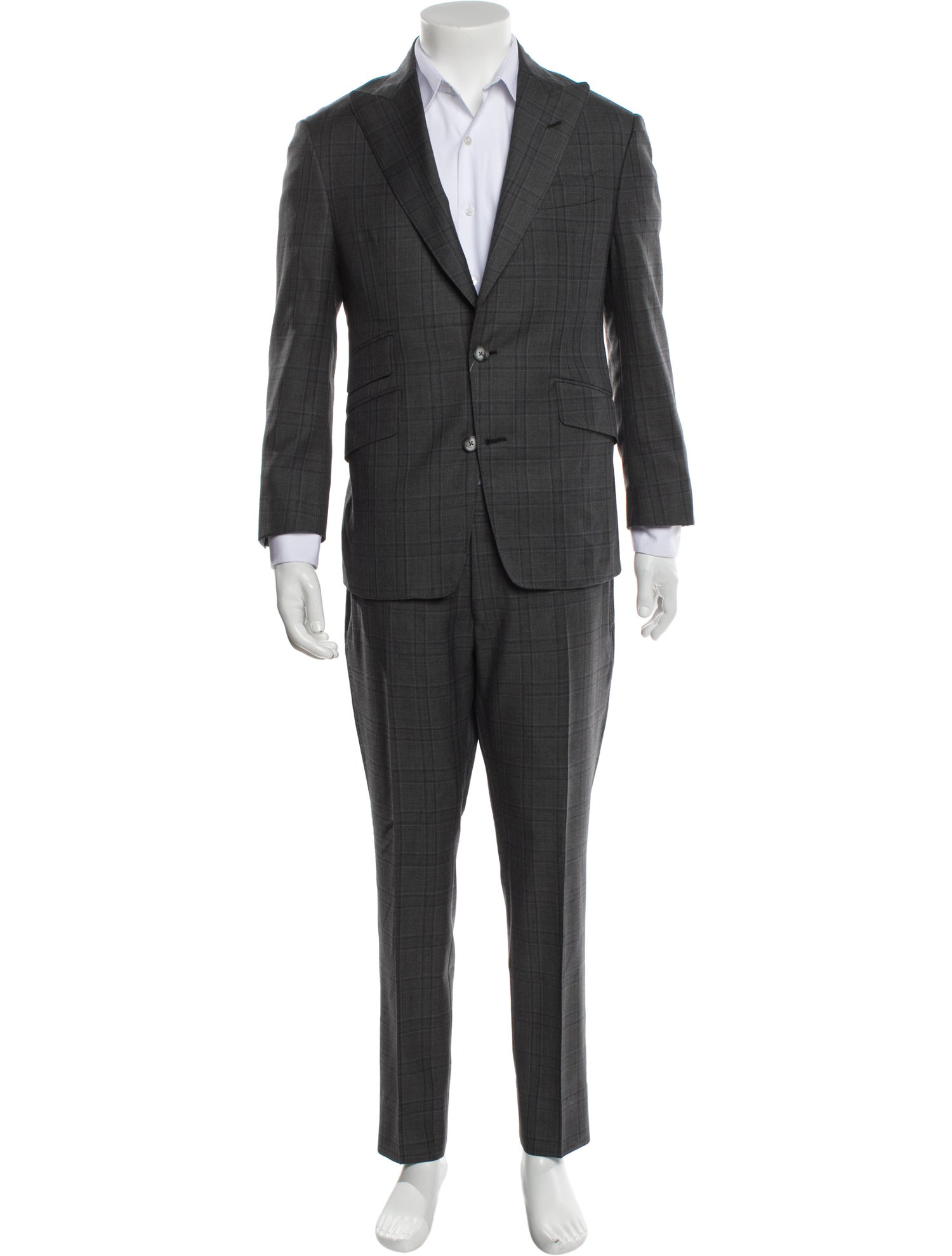 Scabal Plaid Print Two-Piece Suit