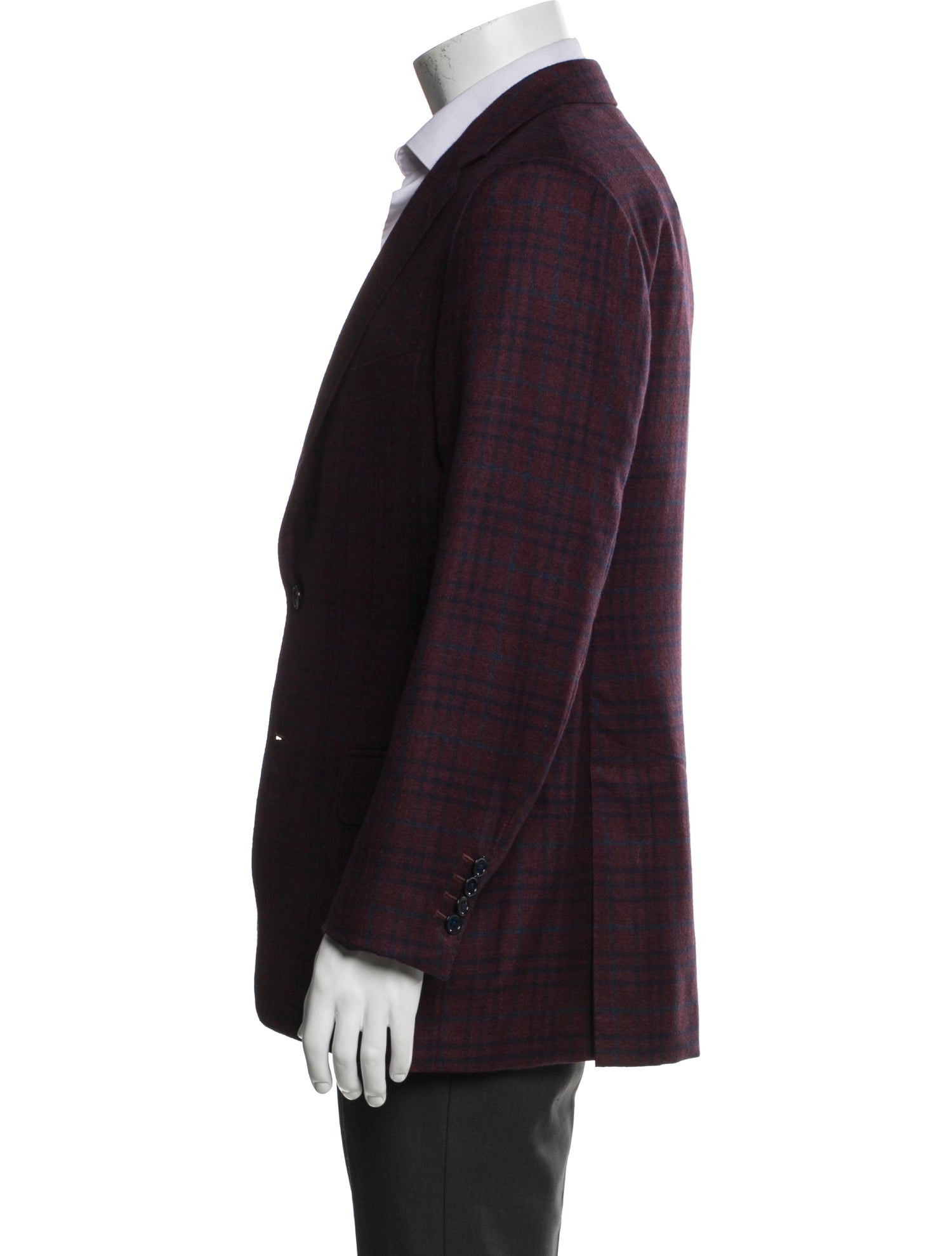 Scabal Cashmere Plaid Print Blazer