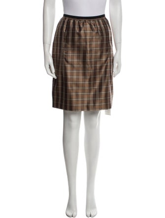 Schumacher Plaid Print Knee-Length Skirt