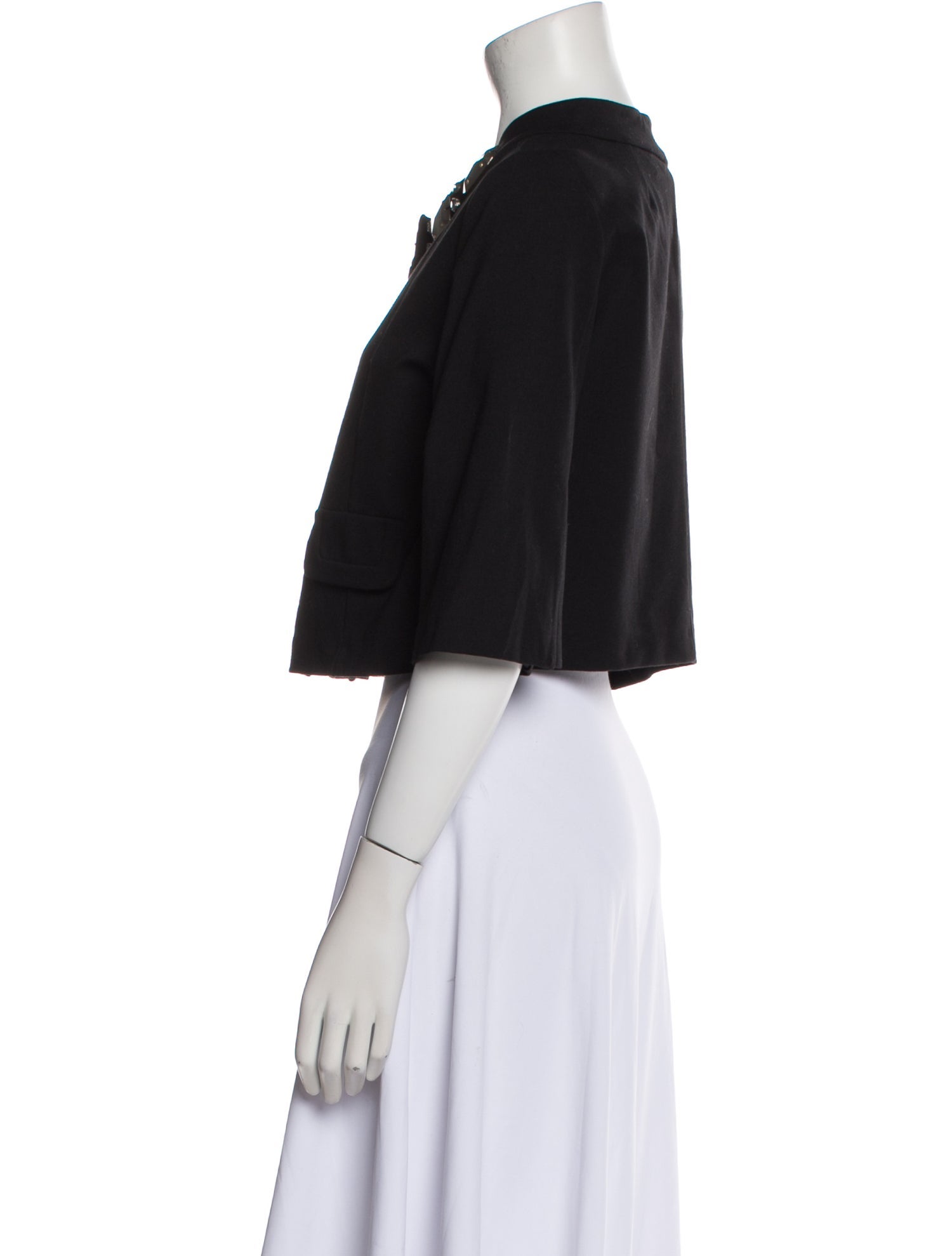 Schumacher Bateau Neckline Three-Quarter Sleeve Crop Top